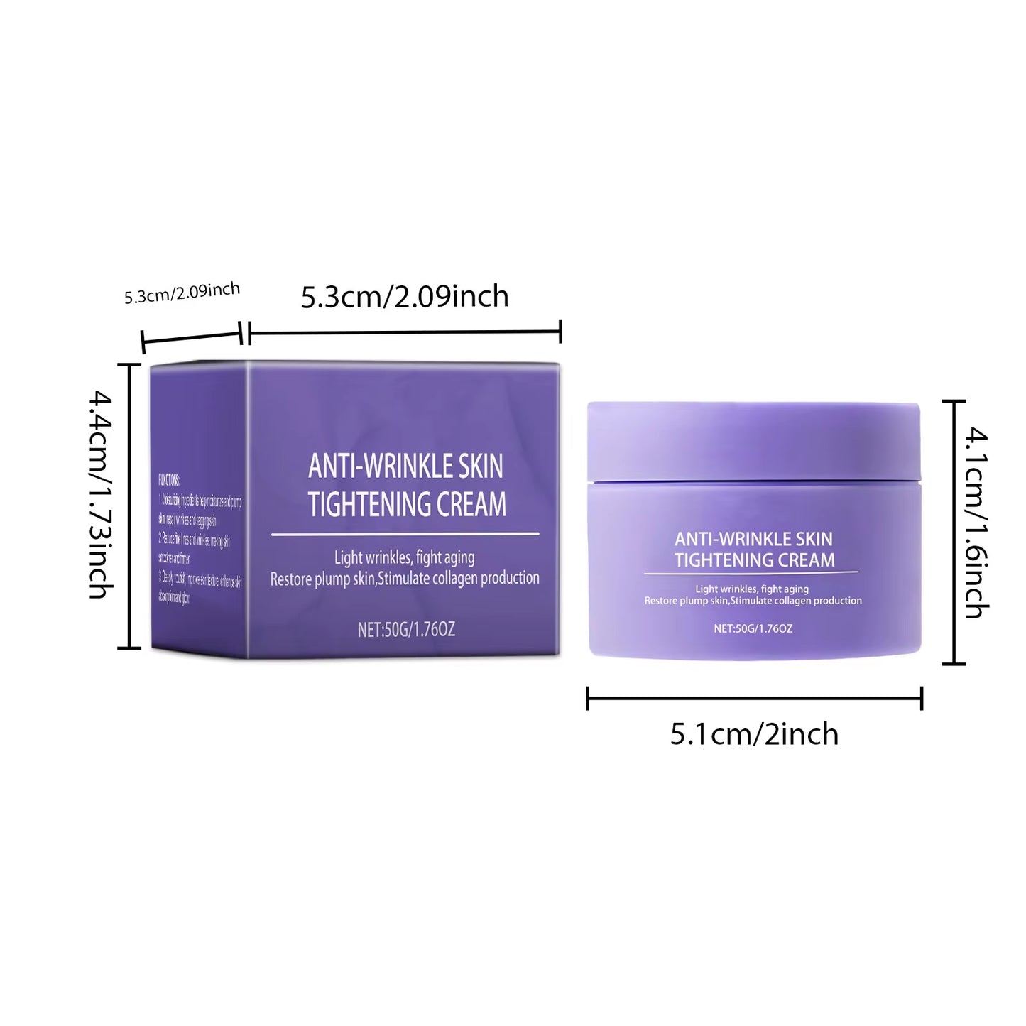 Skin Wrinkle Cream, Wrinkle-Reducing and Skin-Tightening Cream Soothes and Repairs Lines, Moisturizes & Replenishes Moisture 50G