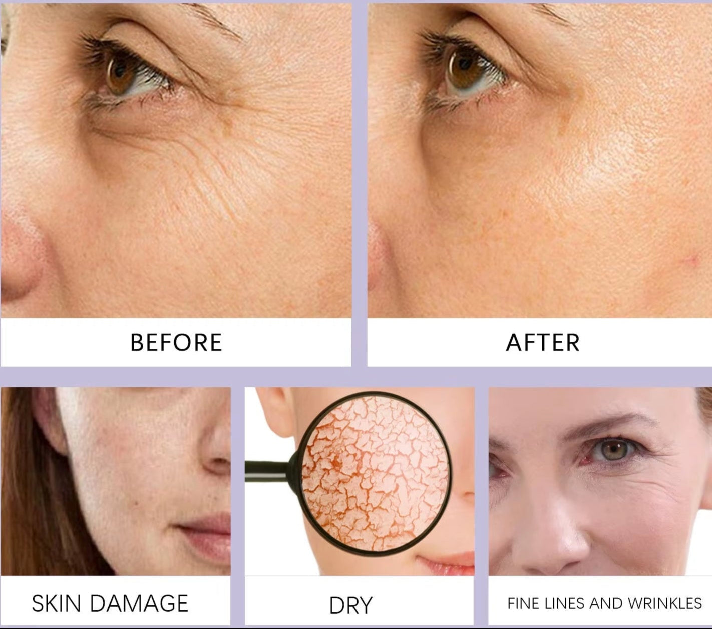 Skin Wrinkle Cream, Wrinkle-Reducing and Skin-Tightening Cream Soothes and Repairs Lines, Moisturizes & Replenishes Moisture 50G
