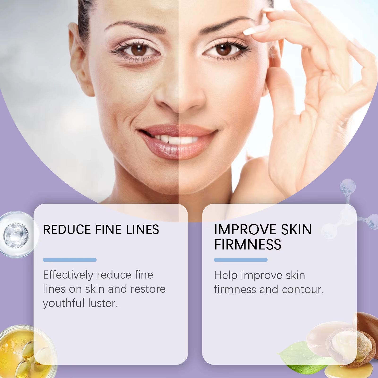 Skin Wrinkle Cream, Wrinkle-Reducing and Skin-Tightening Cream Soothes and Repairs Lines, Moisturizes & Replenishes Moisture 50G