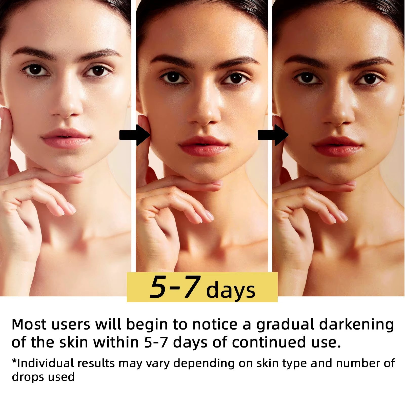 Body Tanning Cream, Sunless Tanning Drops, Drinkable Tanning Drops, Promotes Natural Skin Tone, Nourishing and Moisturizing 60Ml